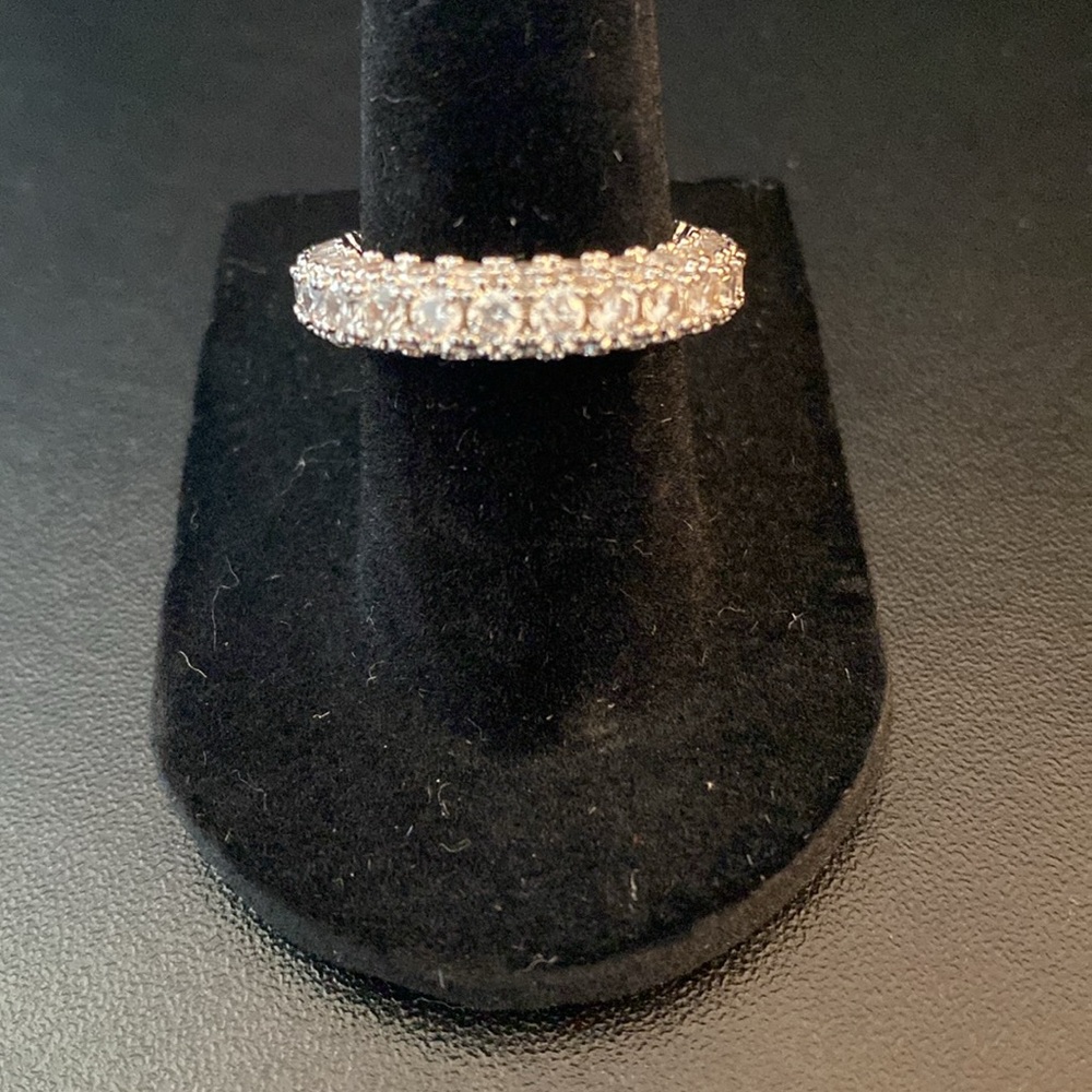 White Gold Filled Eternity Band AAA CZ Size 6